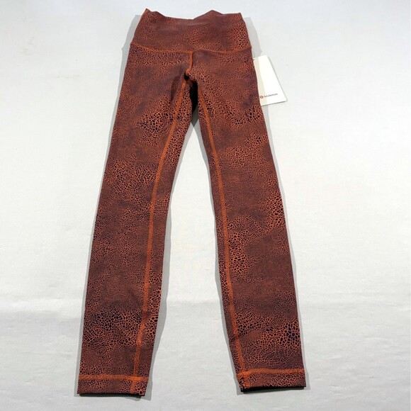 Lululemon Wunder Train Leggings Tight HR Gym Orange 25" Womens Everlux Sz 2 NWT - Picture 1 of 10
